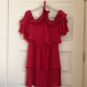 Parker Hot Pink Ruffle Dress